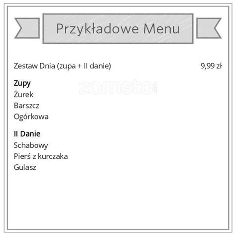 Menu at Gruba Kaśka restaurant, Legionowo, Rycerska 4A